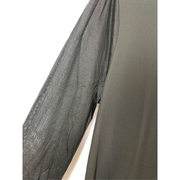 Ann Taylor Women's Black Tie V-Neck Long Sleeve Top Blouse Size Medium NWOT - Picture 3 of 7